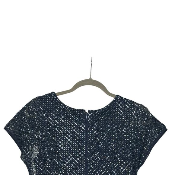 Mac Duggal 93678 Navy Blue Beaded Column Maxi Dress | 2 - Picture 7 of 10